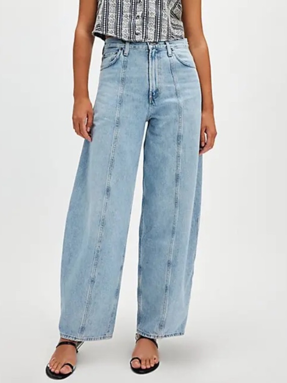 AGOLDE Kristen High-Rise Barrel Jeans in Light Blue Women’s Size 27